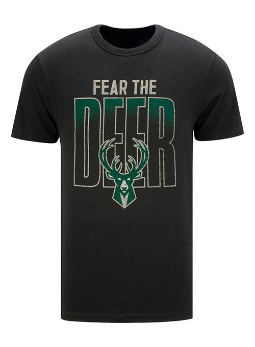 '47 Brand Franklin Regional Fear The Deer Icon Black Milwaukee Bucks T-Shirt In Black - Front View