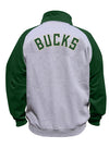 Big & Tall Profile Split Green Milwaukee Bucks Sweatshirt Jacket In Green & Grey - Back View