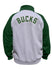 Big & Tall Profile Split Green Milwaukee Bucks Sweatshirt Jacket In Green & Grey - Back View