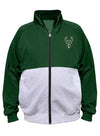 Big & Tall Profile Split Green Milwaukee Bucks Sweatshirt Jacket In Green & Grey - Front View