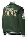 Starter Satin Force Play Milwaukee Bucks Jacket In Green - Back View