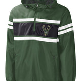 G-III Game Score Milwaukee Bucks 1/2 Zip Pullover Jacket In Green - Front View