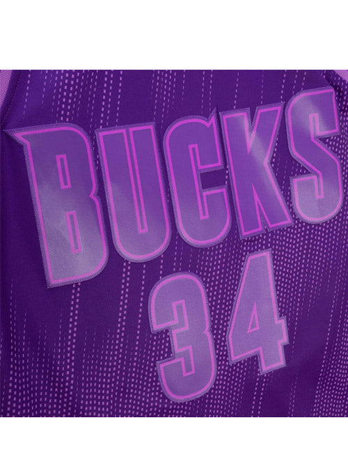 Milwaukee Bucks 90's Jerseys in the Green and Purple.