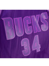 Mitchell & Ness HWC '93 Monochrome Milwaukee Bucks Swingman Jersey In Purple - Zoom View On Front Graphic