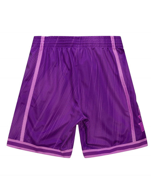 Mitchell & Ness HWC '93 Monochrome Milwaukee Bucks Swingman Shorts In Purple - Back View