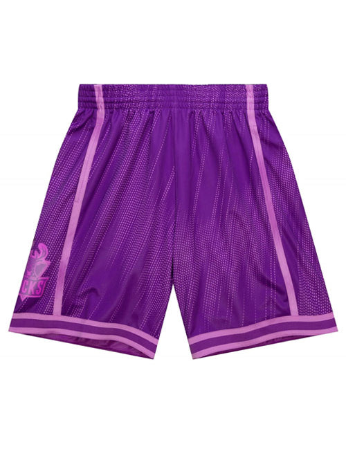Mitchell & Ness HWC '93 Monochrome Milwaukee Bucks Swingman Shorts In Purple - Front View