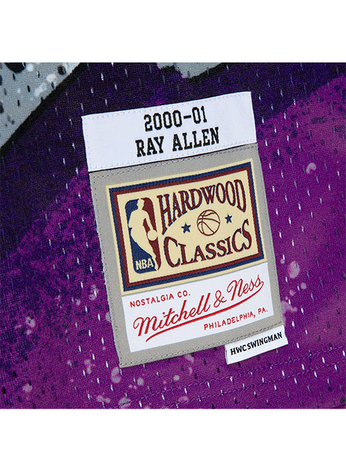 Mitchell & Ness Hardwood Classics '93 Hyper Hoops Milwaukee Bucks Swingman Jersey In Purple - Zoom View On Hem Graphic