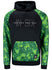 Bucks In Six For The Culture All Over Print Icon Milwaukee Bucks Raglan Hooded Sweatshirt In Black & Green - Front View