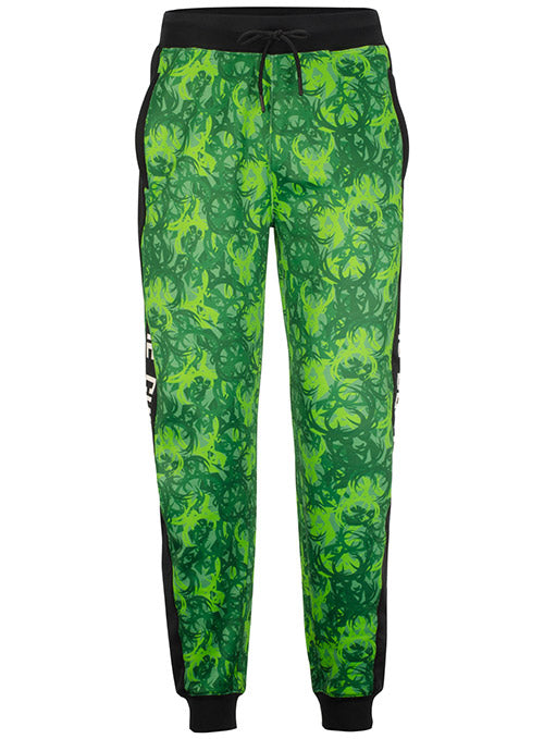 Bucks In Six All Over Print Icon Green Milwaukee Bucks Jogger Pant In Green & Black - Front View