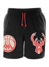 New Era Colorpack Bright Red Black Milwaukee Bucks Shorts