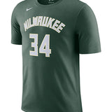 Nike 2022 Icon Edition Giannis Antetokounmpo Milwaukee Bucks T-Shirt In Green - Front View