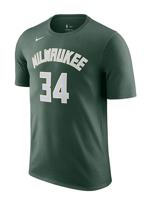 Nike 2022 Icon Edition Giannis Antetokounmpo Milwaukee Bucks T-Shirt In Green - Front View