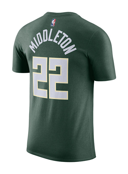 Nike Men's Milwaukee Bucks Khris Middleton #22 T-Shirt, XL, Green