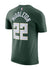 Nike 2022 Icon Edition Khris Middleton Milwaukee Bucks T-Shirt In Green - Back View