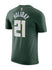 Nike 2022 Icon Edition Jrue Holiday Milwaukee Bucks T-Shirt In Green - Back View