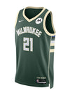 Nike 2022 Icon Edition Jrue Holiday Milwaukee Bucks Swingman Jersey In Green - Front View