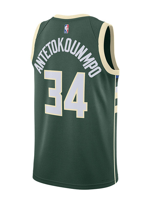 Nike 2022 Icon Edition Giannis Milwaukee Bucks Swingman Jersey In Green - Back View