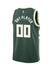 Nike 2022 Icon Edition Custom Milwaukee Bucks Swingman Jersey In Green - Back View