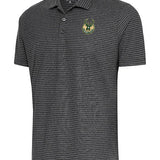 Antigua Esteem Stripes Global Milwaukee Bucks Polo In Grey - Front View