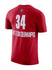 Jordan 2023 All Star Giannis Antetokounmpo Red Milwaukee Bucks T-Shirt - Back View