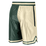 Nike DNA CTS GX Milwaukee Bucks Mesh Shorts in Green and Cream - Angled Back View