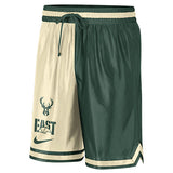 Nike DNA CTS GX Milwaukee Bucks Mesh Shorts in Green and Cream - Angled Front View
