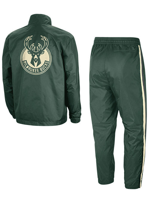 Nike Tracksuit Courtside 22 Green Milwaukee Bucks Outfit - Back View