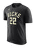 Jordan 2022 Statement Edition Khris Middleton Milwaukee Bucks T-Shirt In Black - Front View