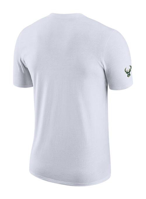 Jordan 2022 Statement Edition Essential Milwaukee Bucks T-Shirt In White - Back View