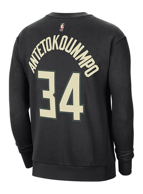 Jordan 2022 Statement Edition Giannis Milwaukee Bucks Crewneck Sweatshirt In Black - Back View