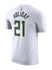 Nike 2022 Association Edition Jrue Holiday Milwaukee Bucks T-Shirt In White - Back View