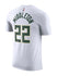 Nike 2022 Association Edition Khris Middleton Milwaukee Bucks T-Shirt In White - Back View