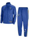 Nike 2022-23 City Edition Courtside Milwaukee Bucks Tracksuit In Blue - Jacket & Pants Combined Front View
