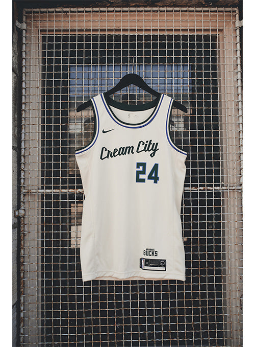 Nike Pat Connaughton City Edition Cream City Milwaukee Bucks Swingman Jersey - Front View