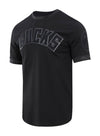 Pro Standard Triple Black Drop Hem Milwaukee Bucks T-Shirt In Black - Front View