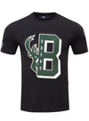 Pro Standard Mash Up Milwaukee Bucks T-Shirt In Black - Front View
