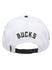 Pro Standard Classic Wool Milwaukee Bucks Snapback Hat In White - Back View
