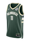 Nike 2022 Icon Edition Brook Lopez Milwaukee Bucks Swingman Jersey In Green - Front View