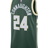 Nike 2022 Icon Edition Pat Connaughton Milwaukee Bucks Swingman Jersey In Green - Back View