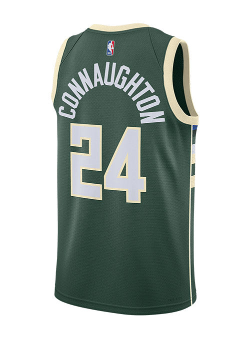 Nike 2022 Icon Edition Pat Connaughton Milwaukee Bucks Swingman Jersey In Green - Back View
