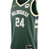 Nike 2022 Icon Edition Pat Connaughton Milwaukee Bucks Swingman Jersey In Green - Front View