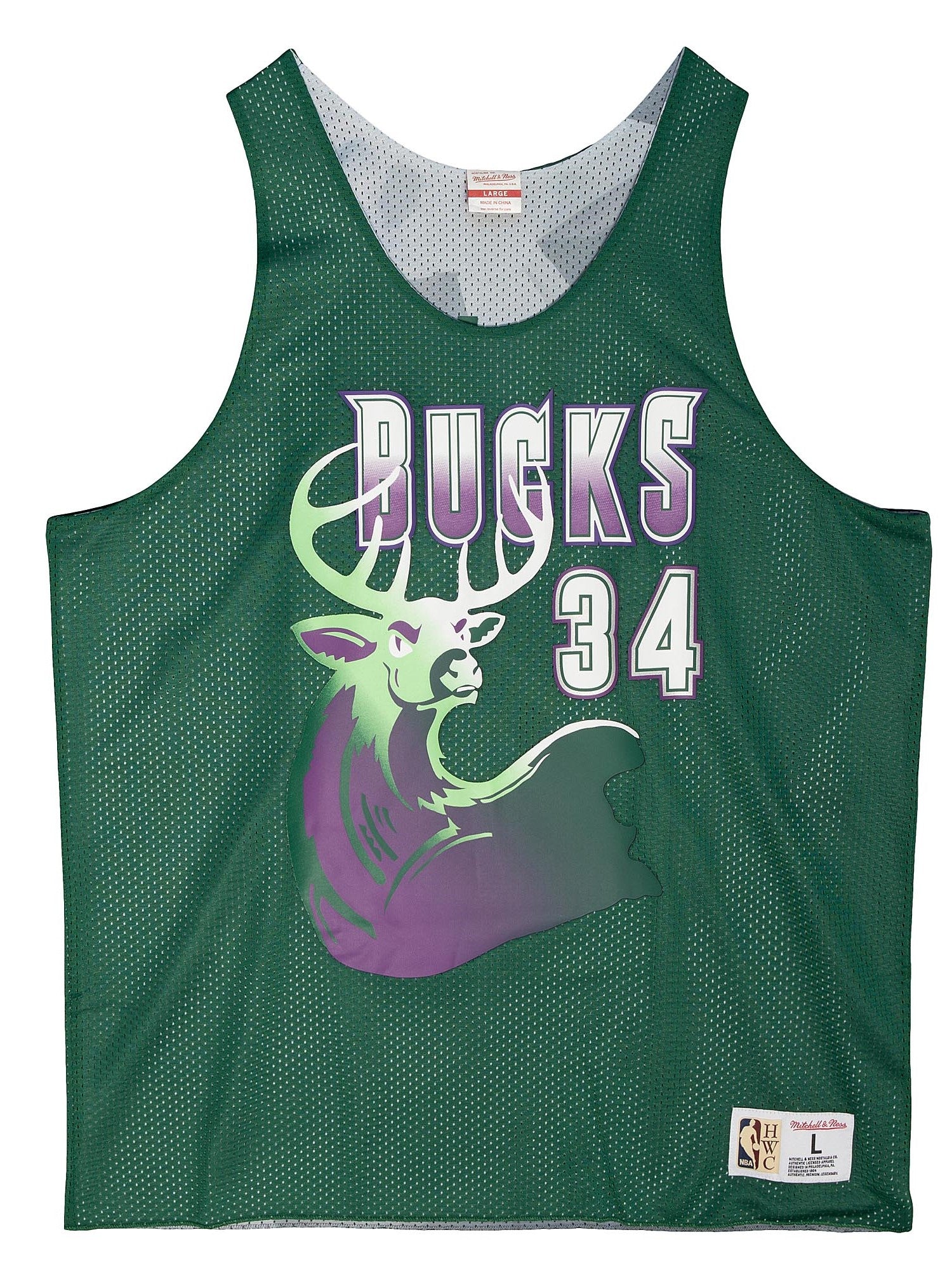 NBA Mesh Milwaukee Bucks Oversized Mesh T-Shirt D01_401