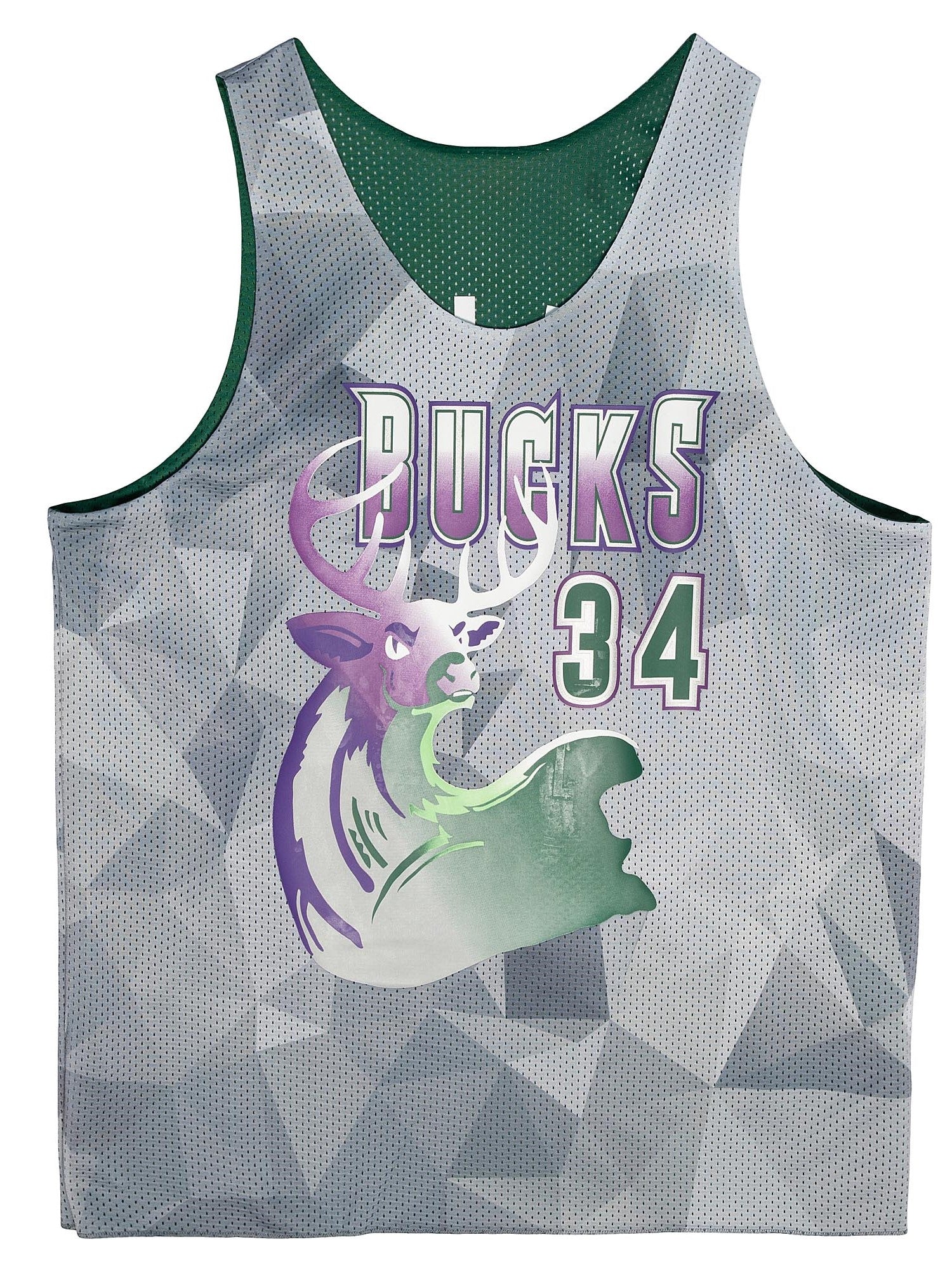 Milwaukee Bucks ( Allen 34) Mitchell & Ness Purple & green Basketball Jersey