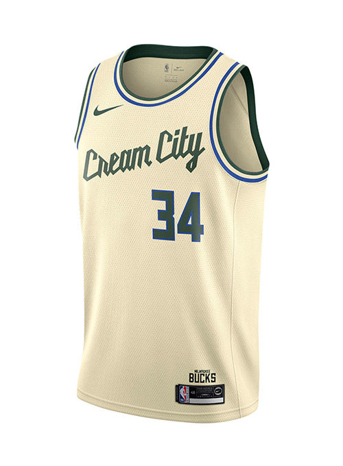 Nike 2019-20 City Edition Cream City Giannis Antetokounmpo Milwaukee B