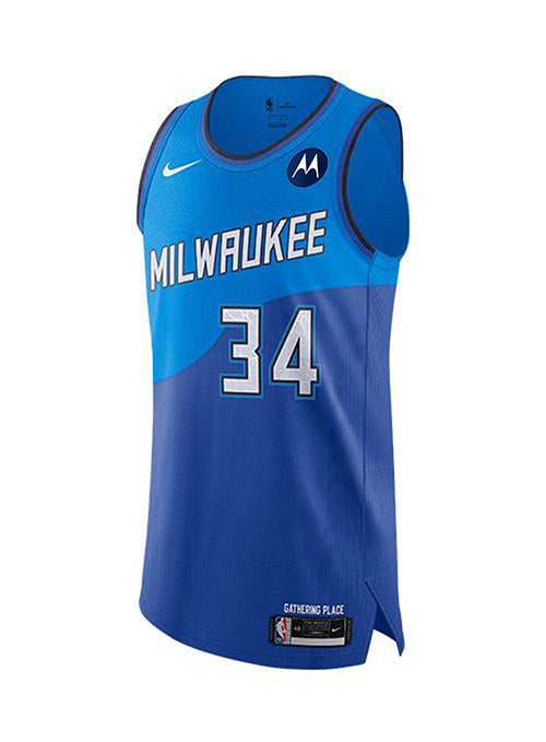 Nike 2020-21 City Edition Giannis Antetokounmpo Milwaukee Bucks Authentic Jersey / 52