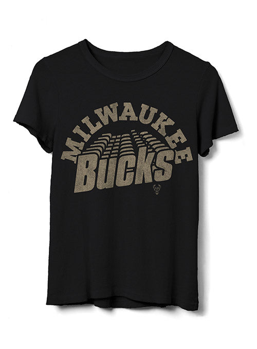 Women's Junk Food Vintage Black Milwaukee Bucks T-Shirt