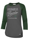 Women's '47 Brand Frankie Raglan High Rise Milwaukee Bucks Long Sleeve T-Shirt