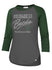 Women's '47 Brand Frankie Raglan High Rise Milwaukee Bucks Long Sleeve T-Shirt In Grey & Green - Front View