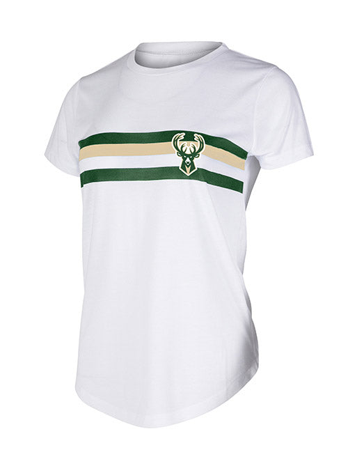 Women's Concepts Sport Register Lounge Milwaukee Bucks T-Shirt In White - Front View