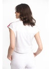 Women's Lusso Margot Milwaukee Bucks Crop T-Shirt In White - Back View On Model